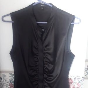 Black theory silk blouse